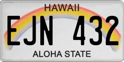 HI license plate EJN432