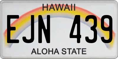 HI license plate EJN439