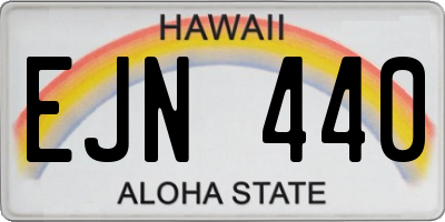 HI license plate EJN440