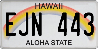 HI license plate EJN443