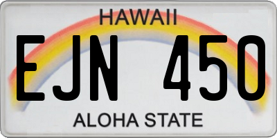 HI license plate EJN450