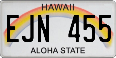 HI license plate EJN455