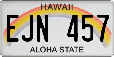 HI license plate EJN457