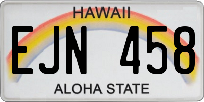 HI license plate EJN458