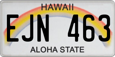 HI license plate EJN463