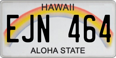 HI license plate EJN464