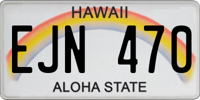 HI license plate EJN470