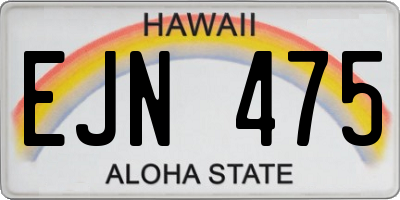 HI license plate EJN475
