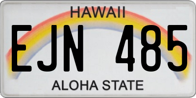 HI license plate EJN485