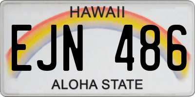 HI license plate EJN486