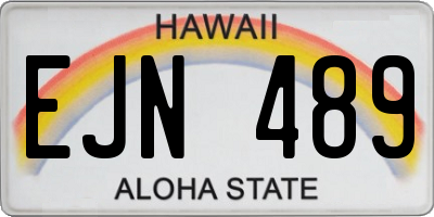 HI license plate EJN489