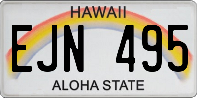 HI license plate EJN495