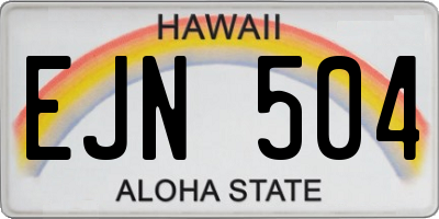 HI license plate EJN504