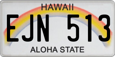 HI license plate EJN513