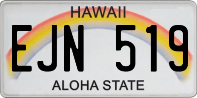 HI license plate EJN519
