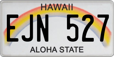 HI license plate EJN527