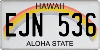 HI license plate EJN536