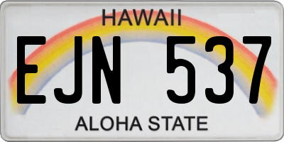 HI license plate EJN537