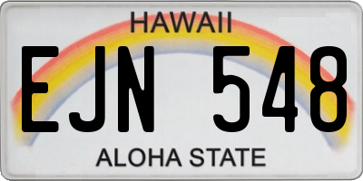 HI license plate EJN548