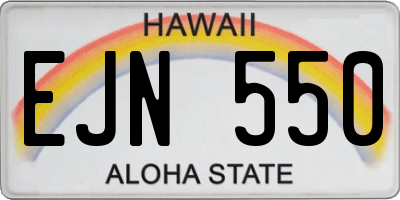 HI license plate EJN550