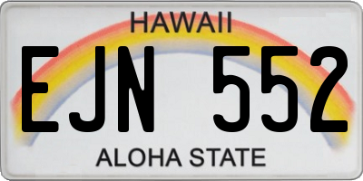 HI license plate EJN552