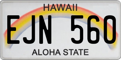 HI license plate EJN560