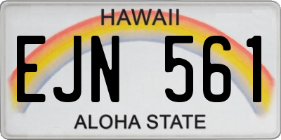 HI license plate EJN561