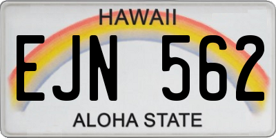 HI license plate EJN562