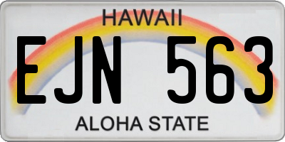HI license plate EJN563