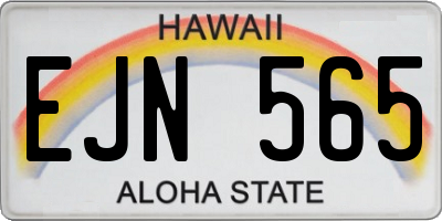 HI license plate EJN565