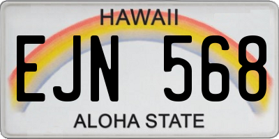 HI license plate EJN568
