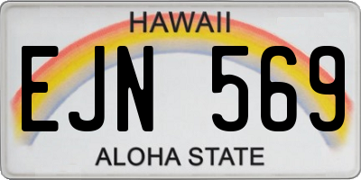 HI license plate EJN569