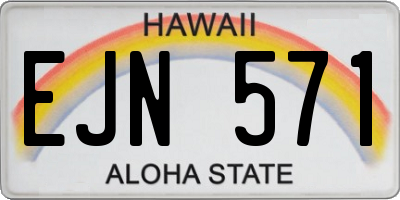 HI license plate EJN571
