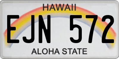 HI license plate EJN572