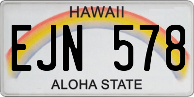 HI license plate EJN578