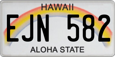 HI license plate EJN582