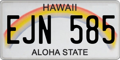 HI license plate EJN585