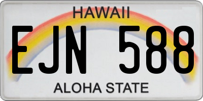 HI license plate EJN588