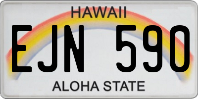 HI license plate EJN590