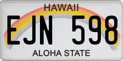 HI license plate EJN598