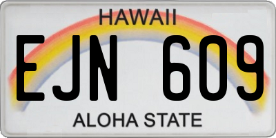 HI license plate EJN609
