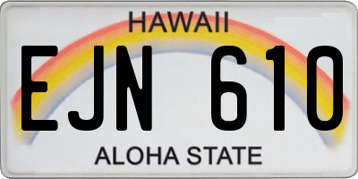 HI license plate EJN610