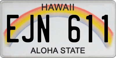 HI license plate EJN611