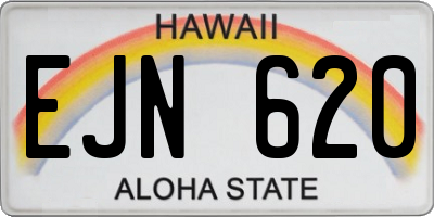 HI license plate EJN620
