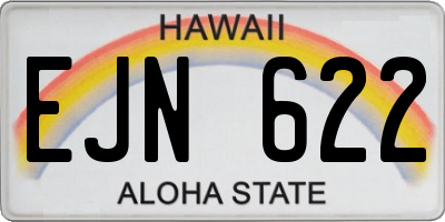 HI license plate EJN622