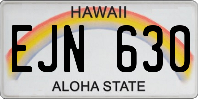 HI license plate EJN630