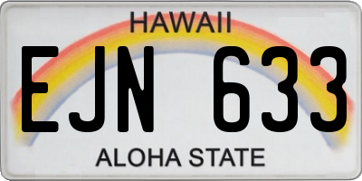HI license plate EJN633