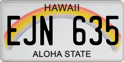 HI license plate EJN635