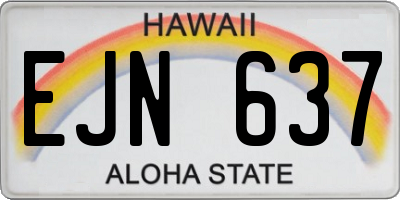 HI license plate EJN637
