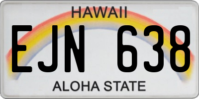 HI license plate EJN638